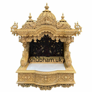 Solid wood handcrafted Pooja Temple for Home