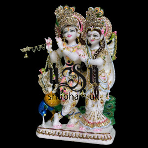 Charming Radha Krishna Marble Idol Statue UK Charming Radha Krishna Marble Idol Statue UK