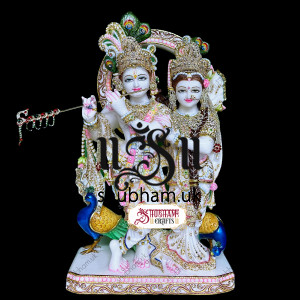 Buy Radha Krishna Elegant Marble Statue Murti for home