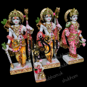 Beautiful Family Ram Darbar Marble Murti for Home Mandir UK