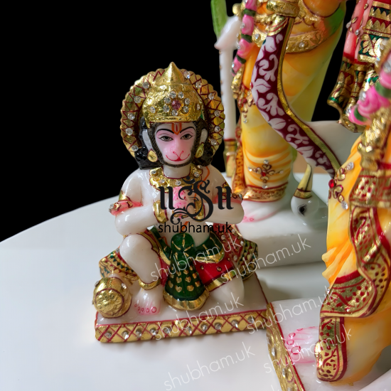 Beautiful Family Ram Darbar Marble Murti for Home Mandir UK