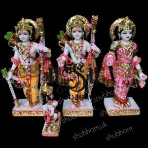 Beautiful Family Ram Darbar Marble Murti for Home Mandir UK