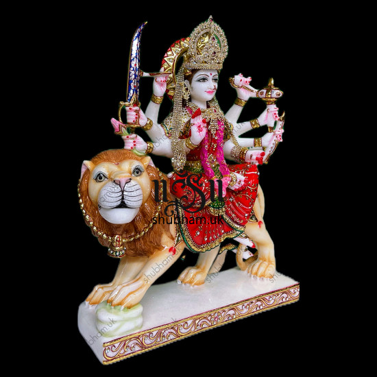 Beautiful Durga Ji Marble Statue UK
