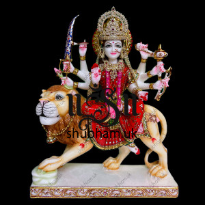 Beautiful Durga Ji Marble Statue UK