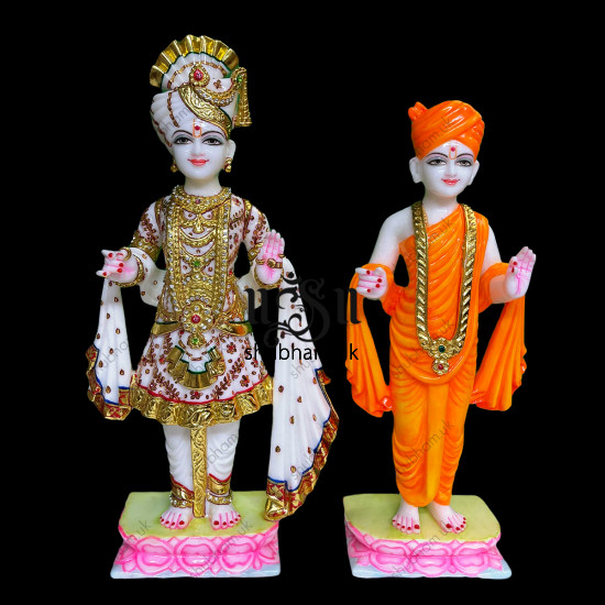 Superior Quality Statue Swaminarayan Marble Murti UK for Home Temple
