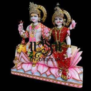 Divine Marble Murti of Laxmi ji and Vishnu Ji for Home Mandir Divine Marble Murti of Laxmi ji and Vishnu Ji for Home Mandir