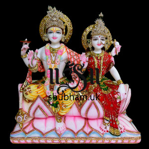 Divine Marble Murti of Laxmi ji and Vishnu Ji for Home Mandir