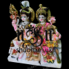 Elegant Shiv Parivar Marble Statue in White Makrana marble 12 inch