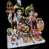 Elegant Shiv Parivar Marble Statue in White Makrana marble 12 inch