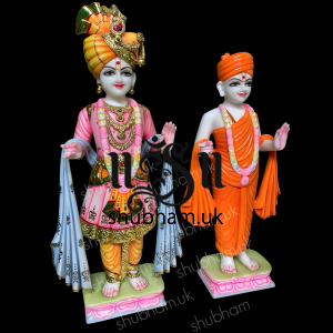 Marble Swami Narayan Statue for Home Temple UK - God Akshar Purushottam 