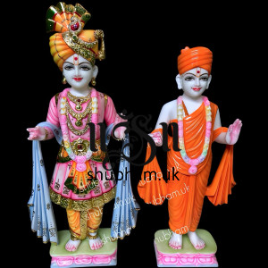 Marble Swami Narayan Statue for Home Temple UK - God Akshar Purushottam 