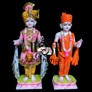 Handmade God Akshar Purushottam - Marble Swami Narayan Statue Idol UK