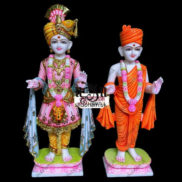 Handmade God Akshar Purushottam - Marble Swami Narayan Statue Idol UK