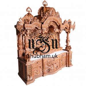 Intricate Hand Carved Wooden Temple for home