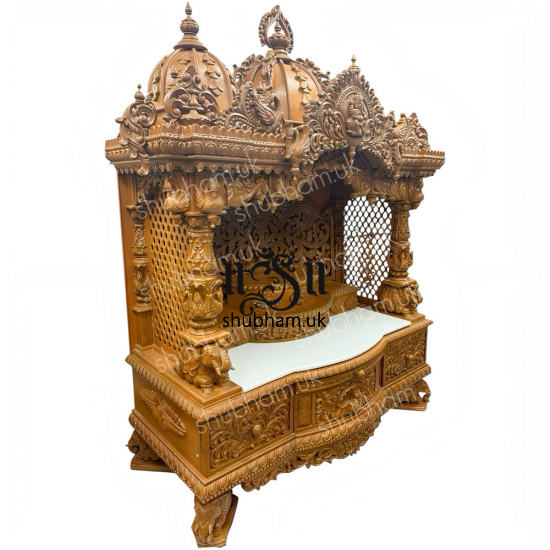 Ganeshji Teak Wood Home Mandir UK 