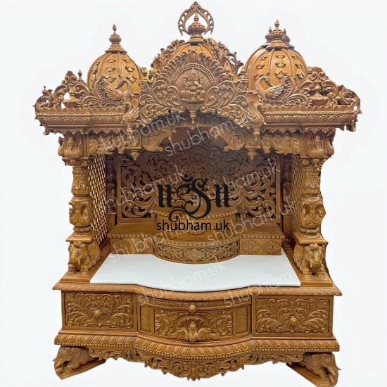Ganeshji Teak Wood Home Mandir UK 