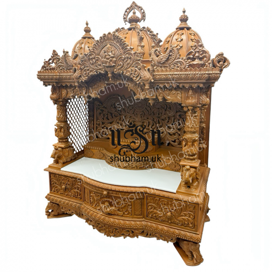 Ganeshji Teak Wood Home Mandir UK 