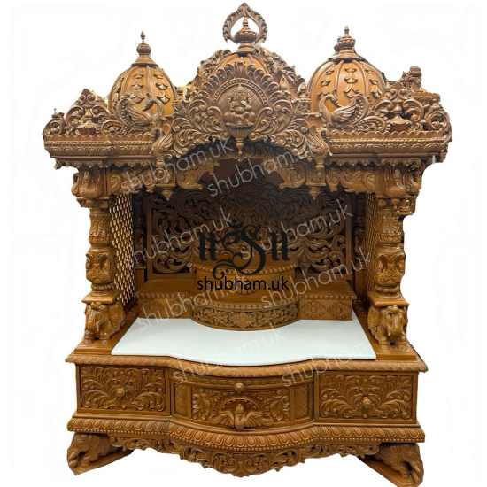 Ganeshji Teak Wood Home Mandir UK 