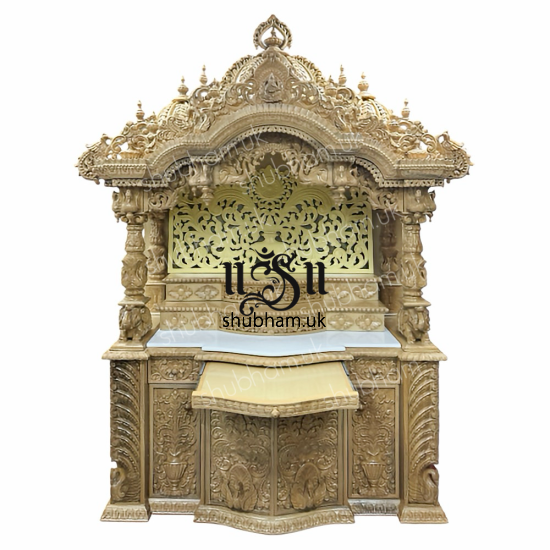Beautiful Wooden Indian Home Mandir with high drawer UK