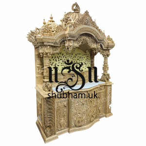 Beautiful Wooden Indian Home Mandir with high drawer UK