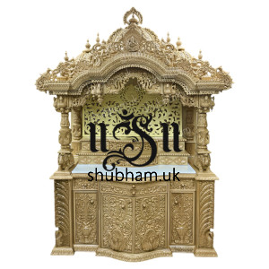 Beautiful Wooden Indian Home Mandir with high drawer UK