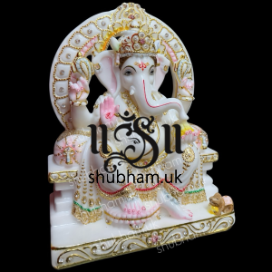 Super fine Pure White Vietnam Marble Ganesh Ji Statue