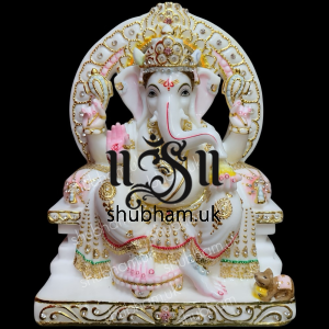 Super fine Pure White Vietnam Marble Ganesh Ji Statue