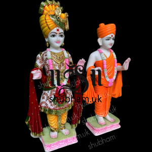 Pure White Marble Swaminarayan God Marble Murti UK