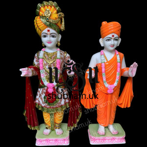 Pure White Marble Swaminarayan God Marble Murti UK