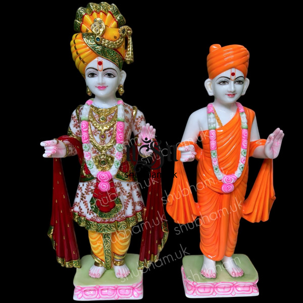 Pure White Marble Swaminarayan God Marble Murti UK