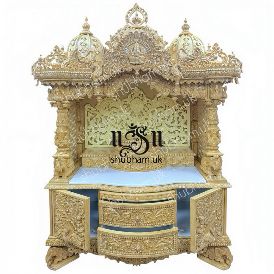Ganesha Design Sevan Wood Temple for Home