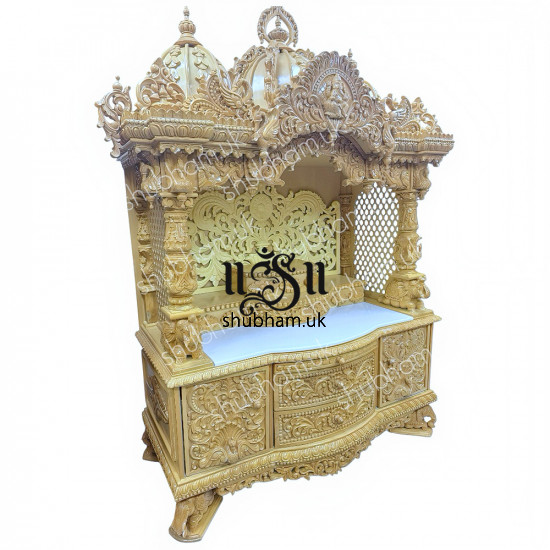 Ganesha Design Sevan Wood Temple for Home