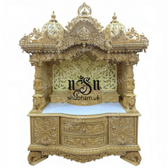 Ganesha Design Sevan Wood Temple for Home