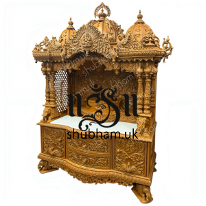 Intricate Hand Carved Wooden mandir for Home