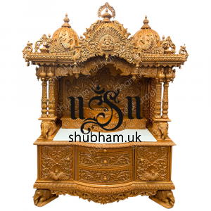 Intricate Hand Carved Wooden mandir for Home