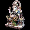God of beginnings, Ganesh Ji Peacock Seat Marble Statue - 12 inch