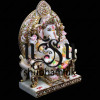 Beautiful Ganesha Seated on Peacock Sinhasan - 13 inch
