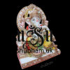 God Ganapati seated on Peacock Sinhasan - 15 inch