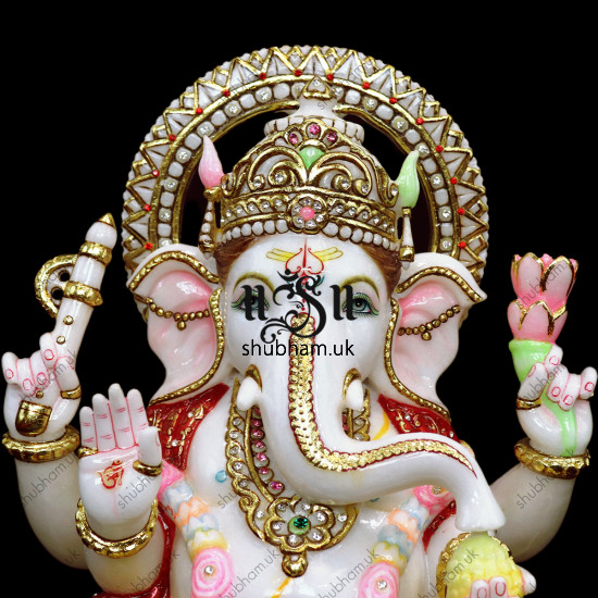 Classic Ganesh ji Seated on Lotus Flower - 18 inch Classic Ganesh ji Seated on Lotus Flower - 18 inch