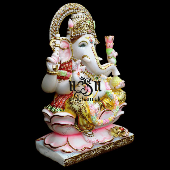 Classic Ganesh ji Seated on Lotus Flower - 18 inch Classic Ganesh ji Seated on Lotus Flower - 18 inch