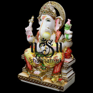 Beautiful White Marble Ganesh ji Murti UK - 18 inch Beautiful White Marble Ganesh ji Murti UK - 18 inch