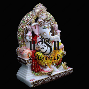 Exquisite Ganesh Ji Statue with Special Sinhasan - 18 inch