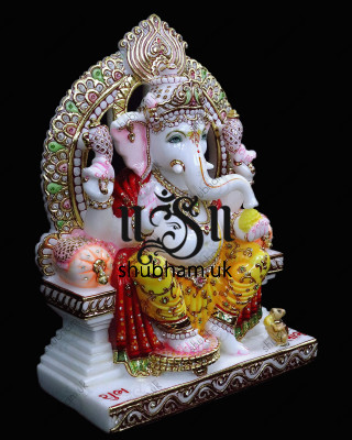 Exquisite Ganesh Ji Statue with Special Sinhasan - 18 inch