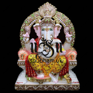 Exquisite Ganesh Ji Statue with Special Sinhasan - 18 inch
