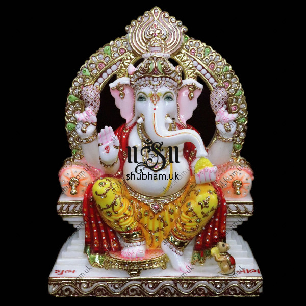 Exquisite Ganesh Ji Statue with Special Sinhasan - 18 inch Exquisite Ganesh Ji Statue with Special Sinhasan - 18 inch