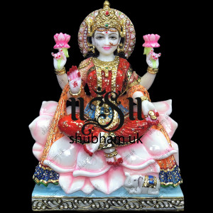 Buy Goddess of Wealth Laxmi Mata White Marble Statue - 15 inch