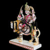 Maa Durga On Lion From White Marble Stone - 15 inch