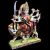 Marble Durga Mata Murti with Painting - 15 inch