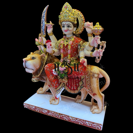 Superior Quality Marble Durga Mata Murti  UK - 18 inch