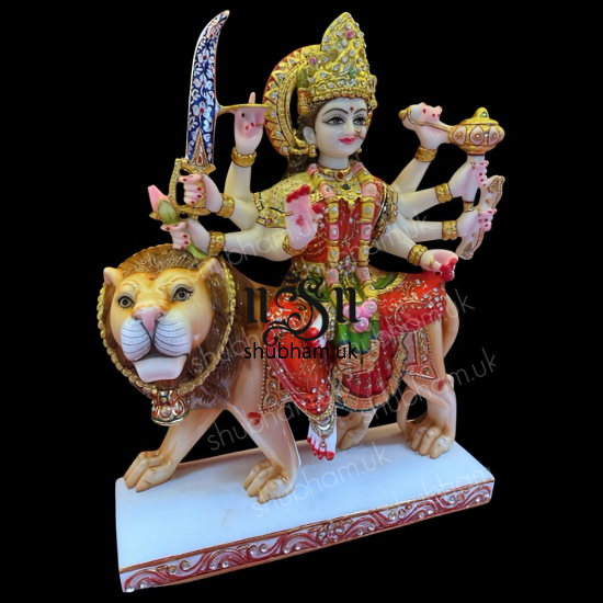 Superior Quality Marble Durga Mata Murti  UK - 18 inch